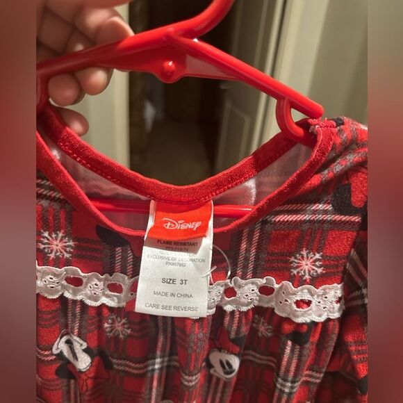 NWOT Disney Minnie Mouse Long  Christmas Nightgown Girl PJS Size 3T - Picture 10 of 10